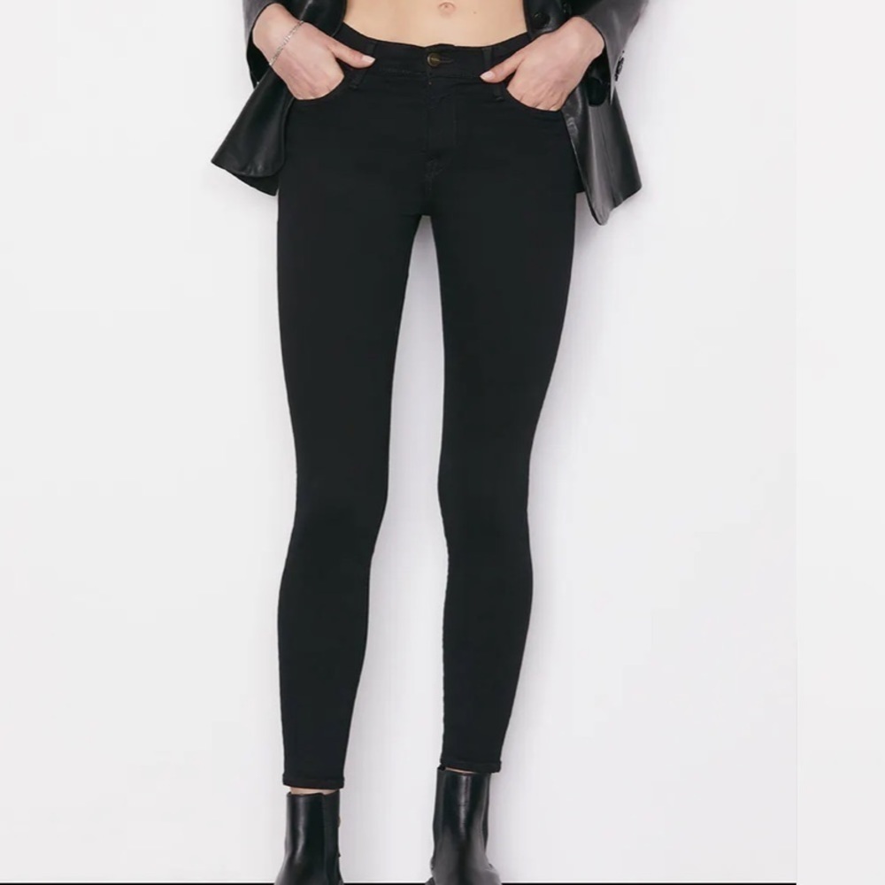 FRAME Le High Skinny Black Jeans